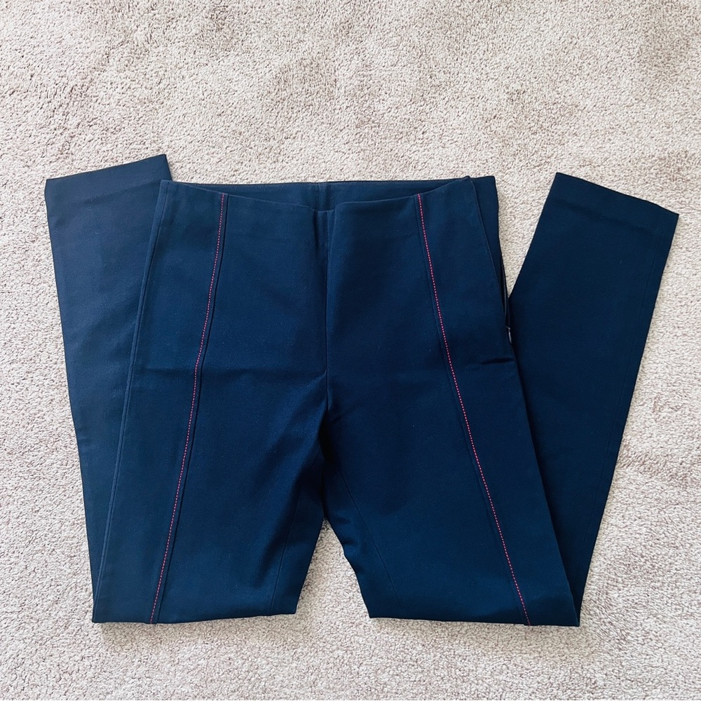 JOSEPH Navy High-Waisted Slim Trousers – Stretchy, Brand New Condition Size 36